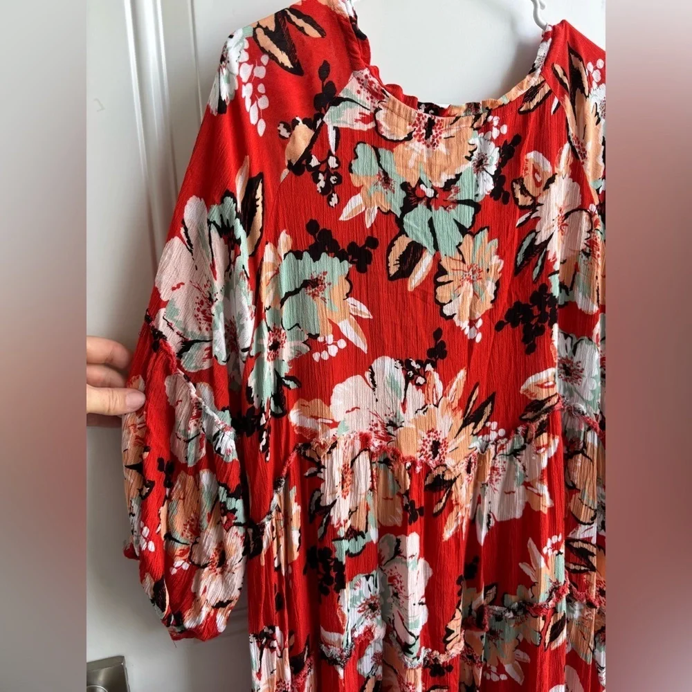 Easel Women’s Floral Boho Smock Dress